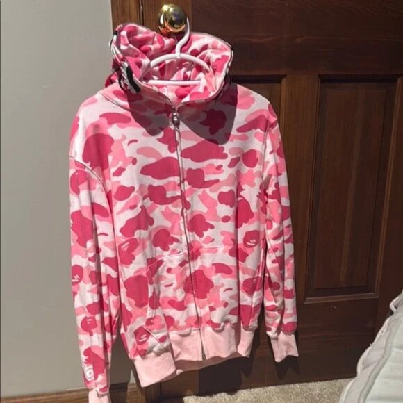 Pink Bape Shark Zip Up Hoodie - Picture 2 of 2
